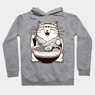 Retro Japanese Kawaii Anime Ramen Cat Hoodie